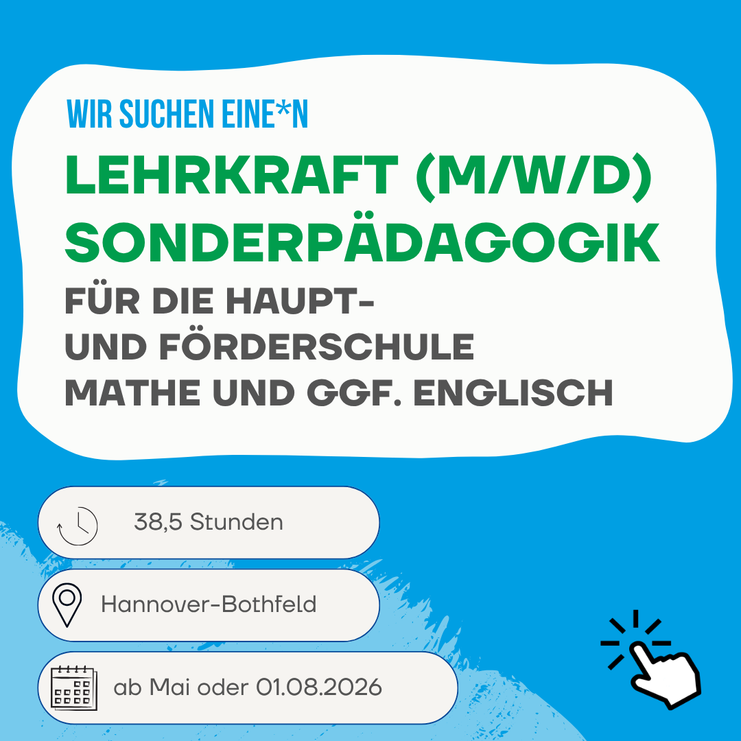 Stellenanzeige Lehrkraft mwd sonderpädaogigk