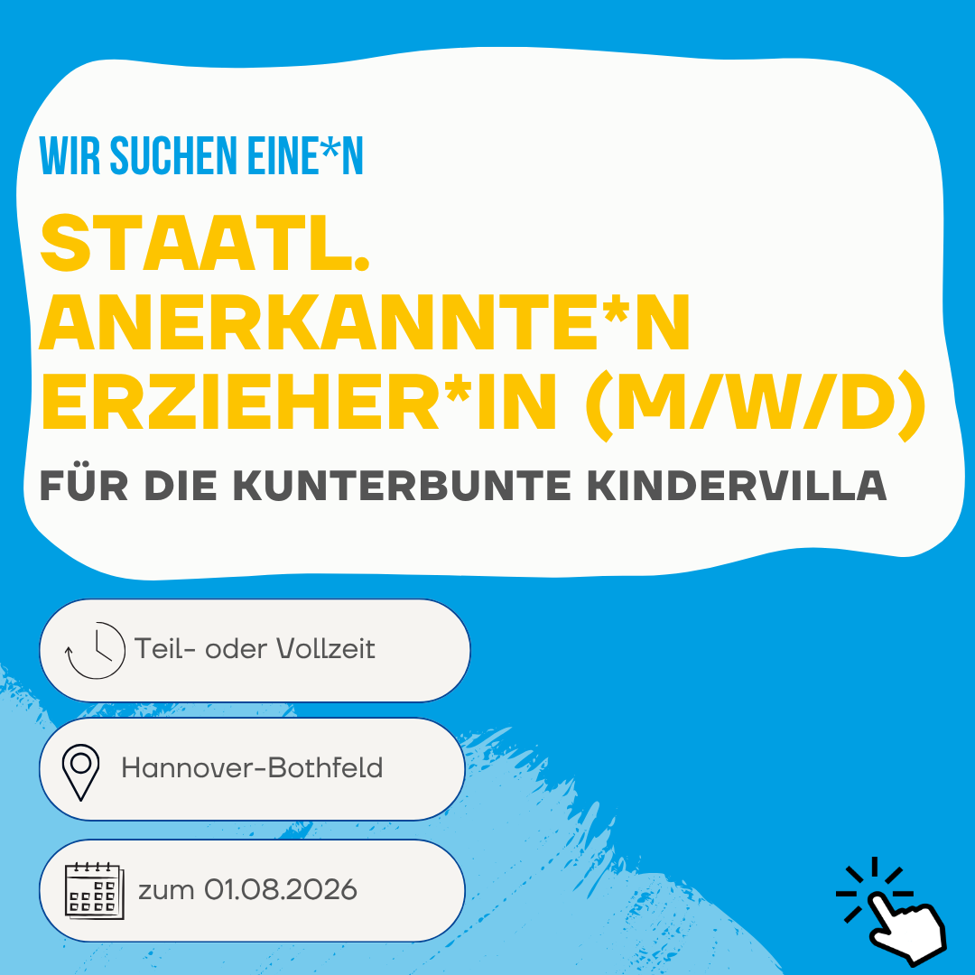 2026 08 Kita TZVZ Die Werk-statt-Schule sucht für die Kita in Hannover-Bothfeld ein*e Erzieher*in